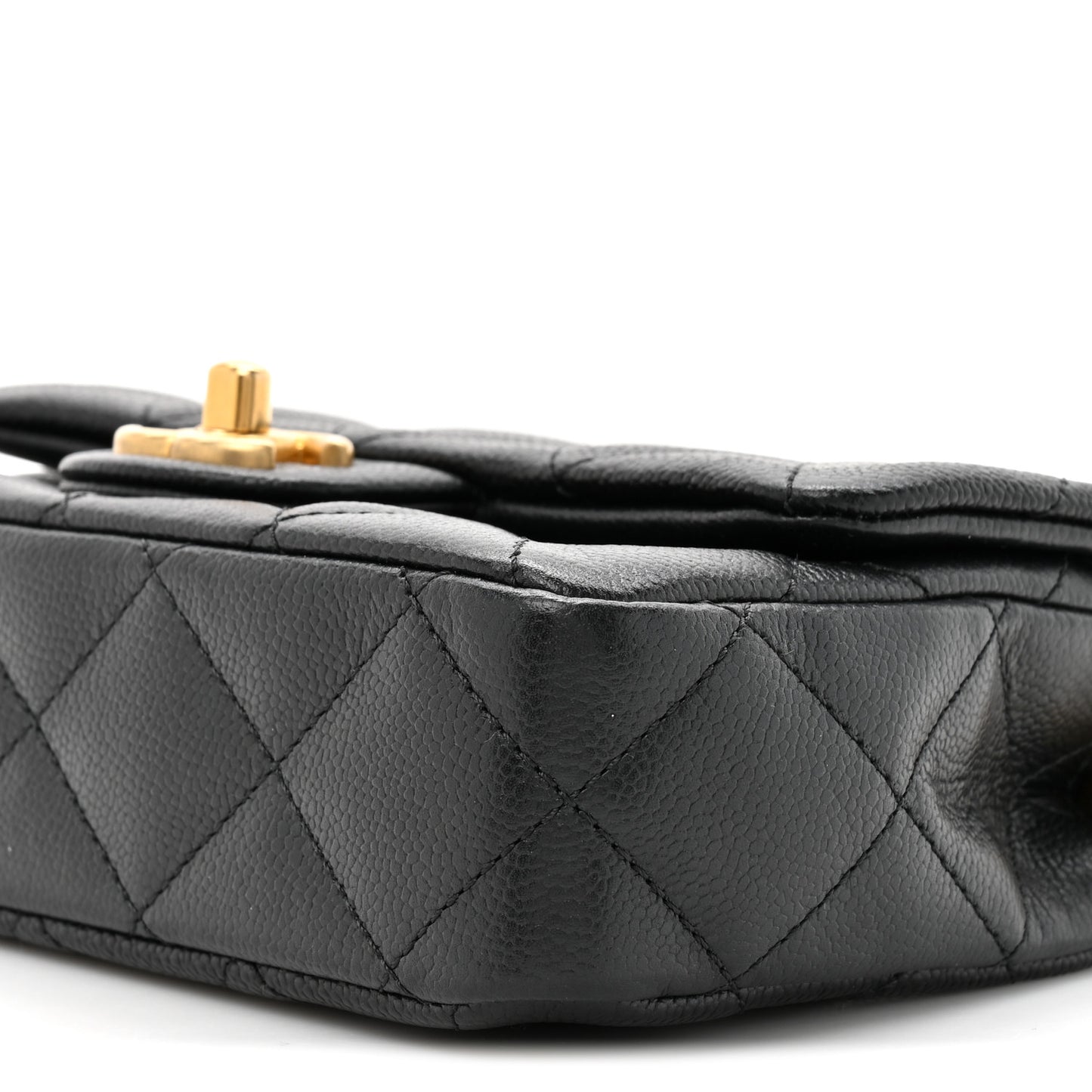 Caviar Quilted Mini Sweetheart Rectangular Flap Black