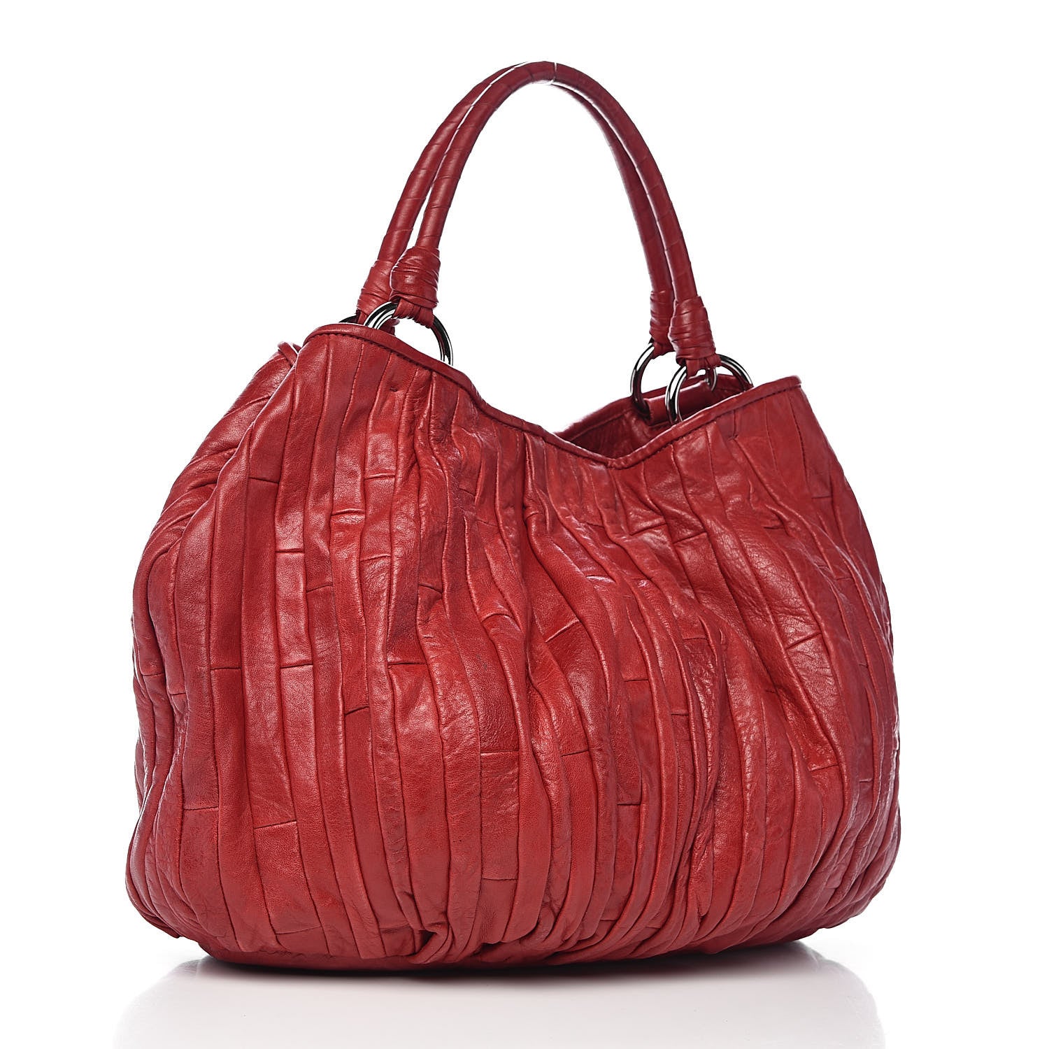 Miu Miu Nappa Matelasse Tote Fuoco 3 of 16