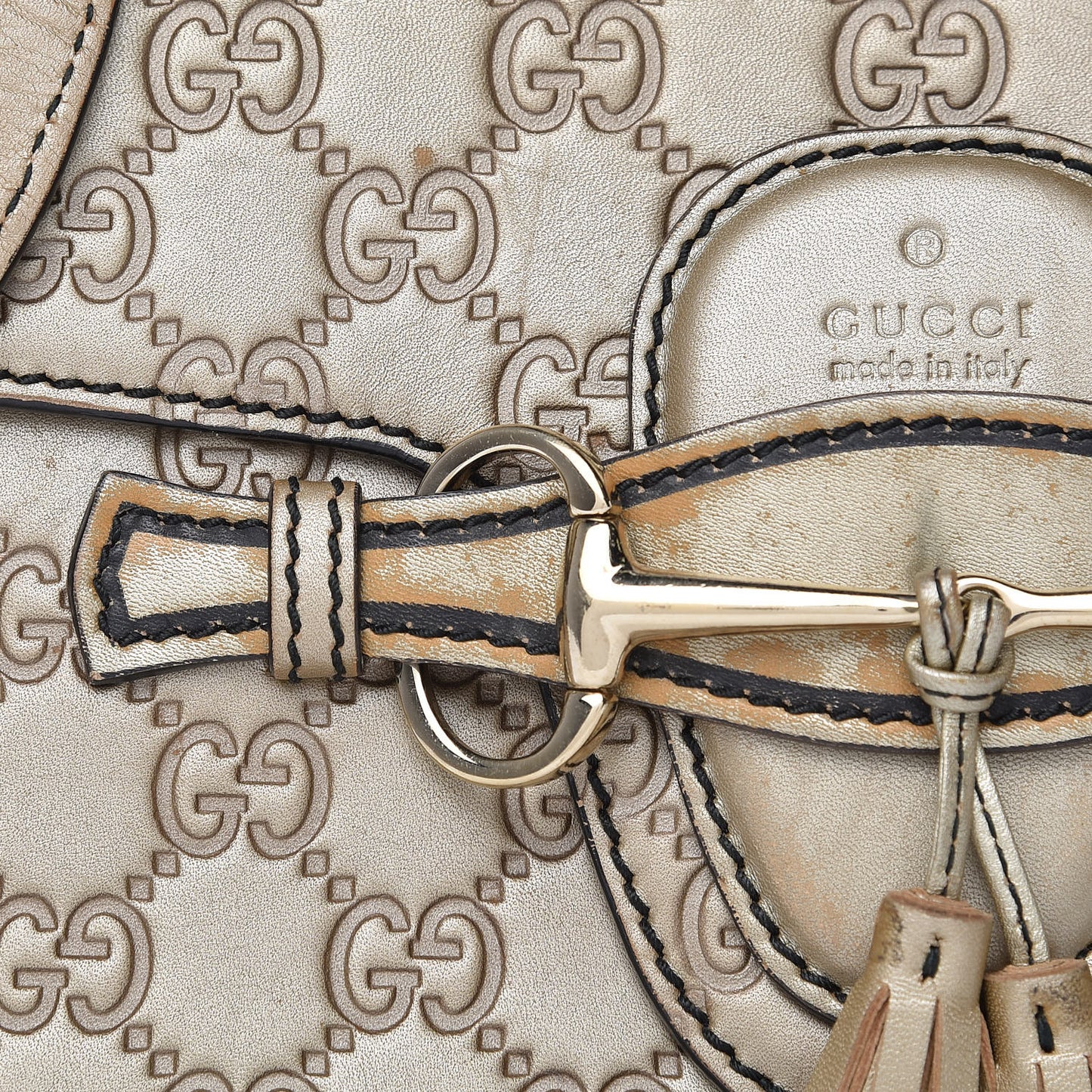 GG Shine Guccissima Medium Emily Chain Shoulder Bag Gold