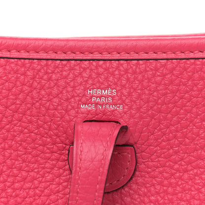 Hermes Taurillon Clemence Flipperball Sangle Evelyne TPM Framboise 5 of 8
