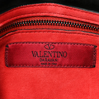 Valentino Garavani Craquele Nappa Medium Rockstud Spike Shoulder Bag Black 6 of 9