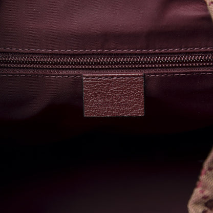 Gucci GG Monogram Script Logo Large Double Pocket Backpack Sahara Rubino Bordeaux 6 of 10