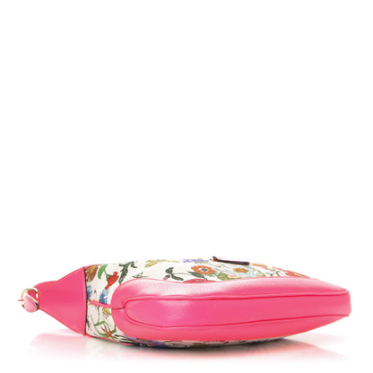 Gucci Canvas Flora Medium Jackie Hobo Fuchsia 4 of 10