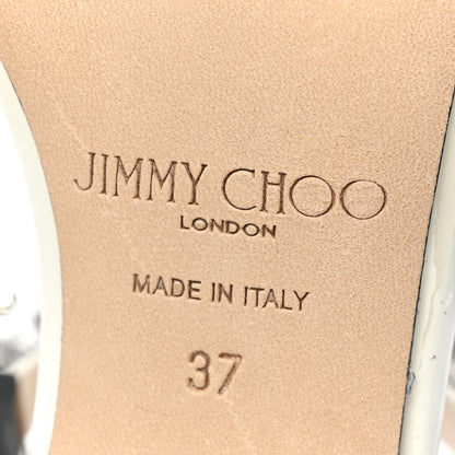 Jimmy Choo Patent Crystal Bing 100 Pumps 37 White Transparent 6 of 10