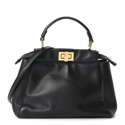 Fendi Nappa Mini Peekaboo Iconic Satchel Black 1 of 9
