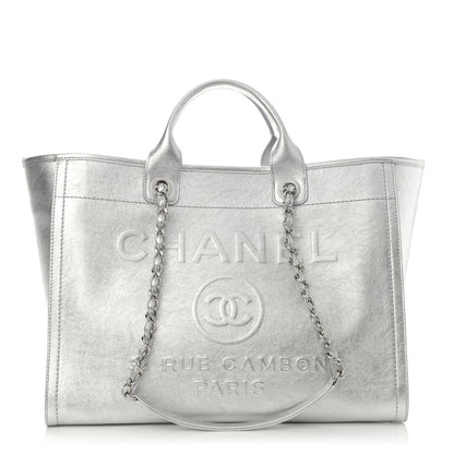 Chanel Metallic Calfskin Medium Deauville Tote Silver 3 of 11