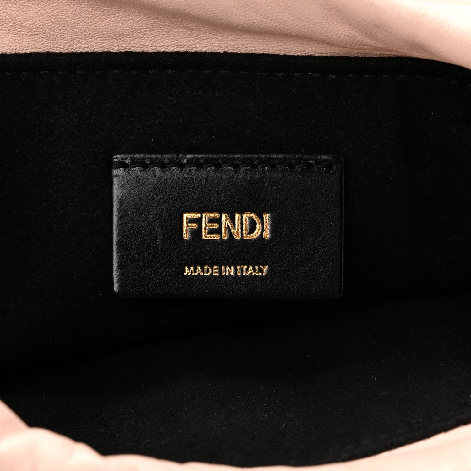 Fendi Soft Nappa Logo Small Drawstring Pouch Bag Rosa Quarzo Black 6 of 7
