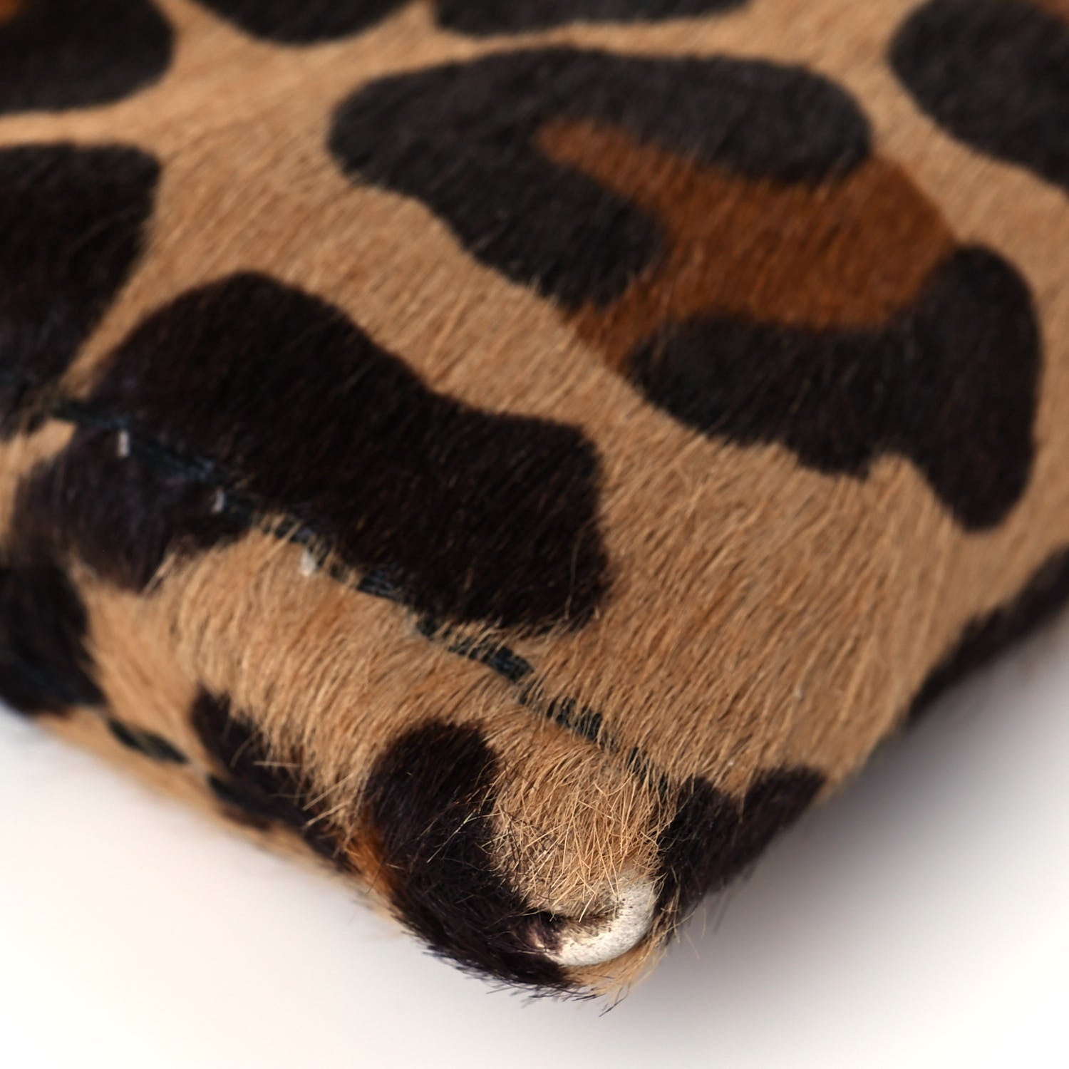 Prada Calf Hair Leopard Print Pushlock Envelope Clutch Miele 7 of 12