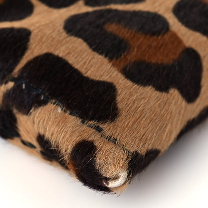Prada Calf Hair Leopard Print Pushlock Envelope Clutch Miele 7 of 12