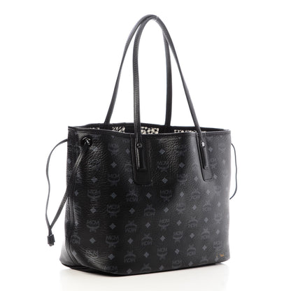 MCM Visetos Medium Liz Reversible Shopper Tote Black 4 of 9