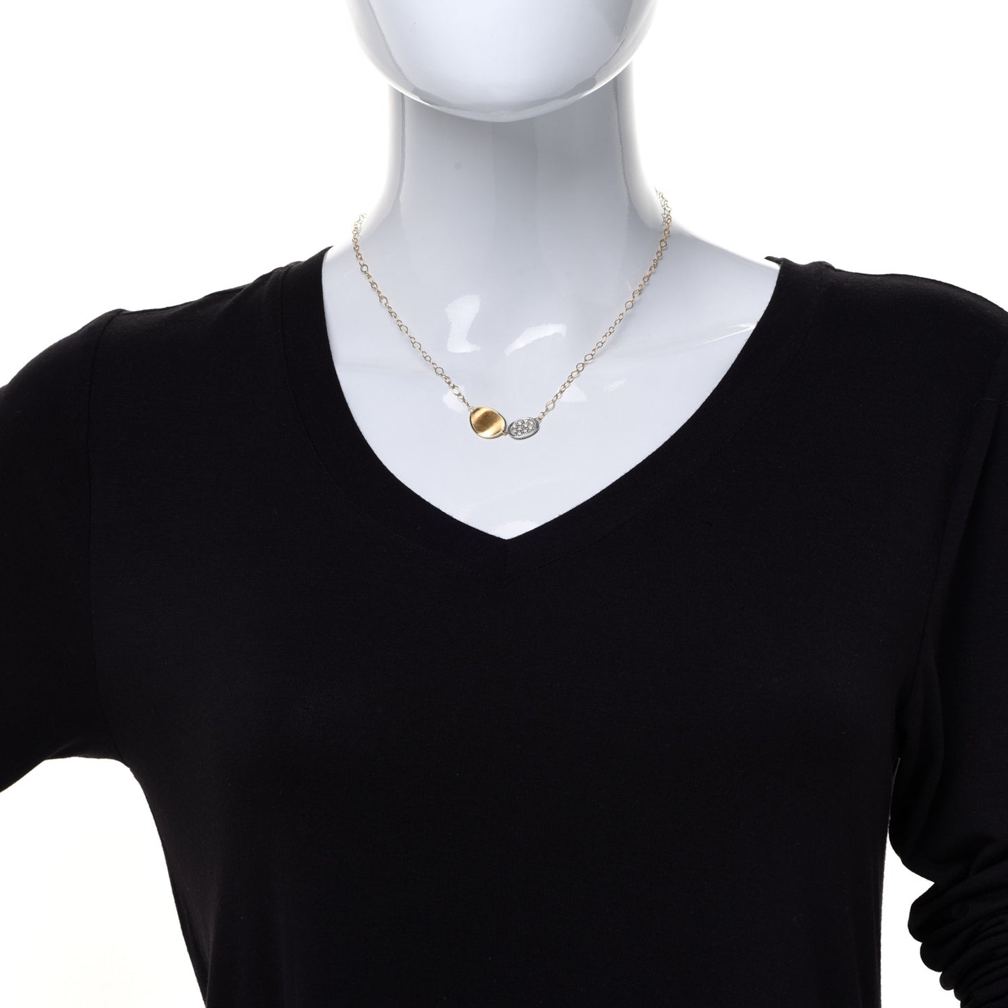 18K Yellow White Gold Diamond Lunaria Necklace