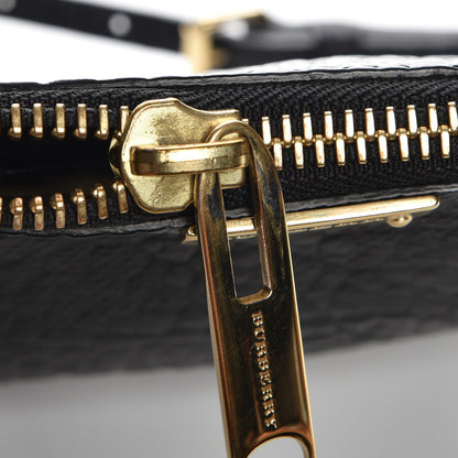 Burberry Signature Grain Calfskin Check Embossed Peyton Crossbody Clutch Bag Black 10 of 11