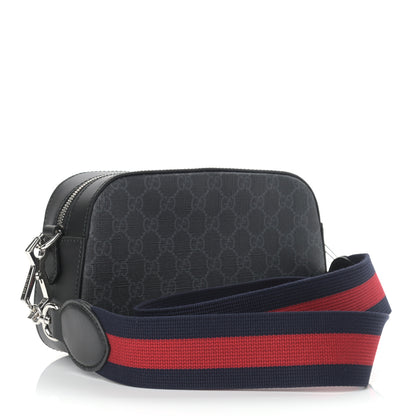 Gucci GG Supreme Monogram Web Shoulder Bag Black Grey 3 of 10