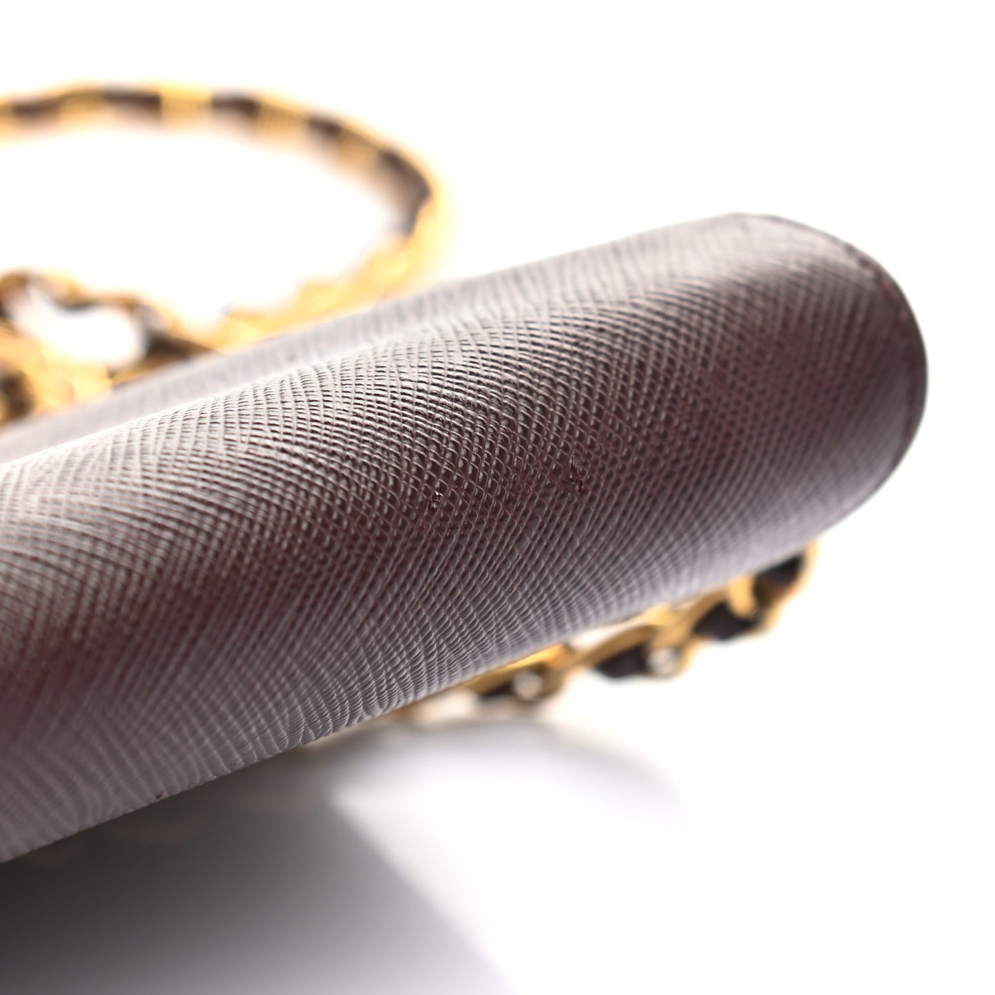 Saffiano Metal Oro Chain Wallet Granato