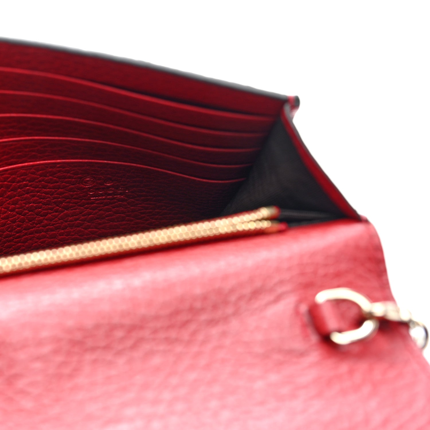 Gucci Dollar Calfskin Medium Betty Chain Wallet Red 6 of 9