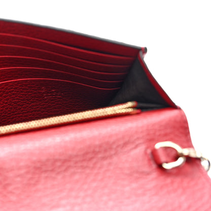 Gucci Dollar Calfskin Medium Betty Chain Wallet Red 6 of 9