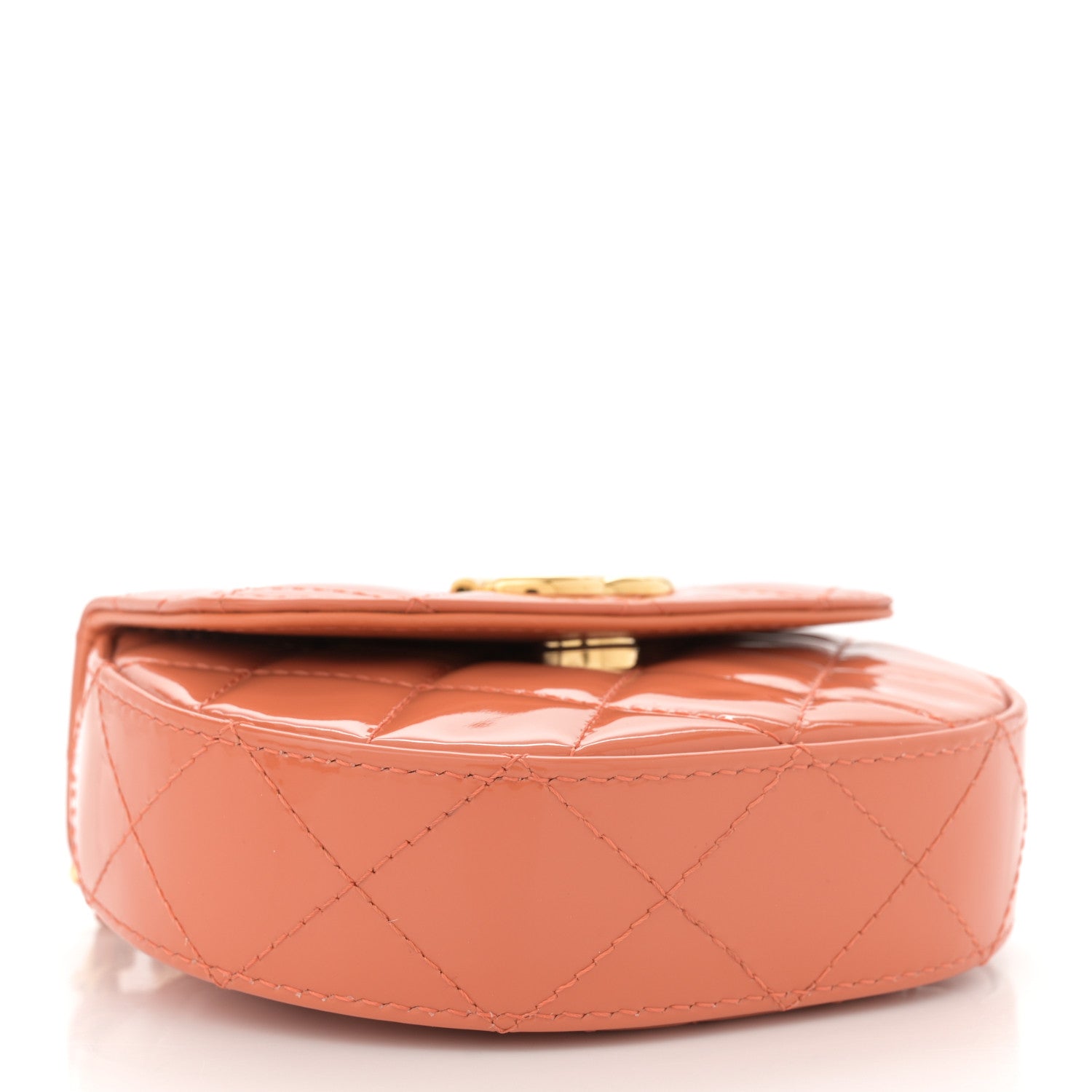 Chanel Patent Quilted Mini Top Handle Crossbody Flap Orange 4 of 11