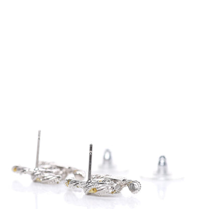 Chanel Crystal Twisted CC Earrings Silver 4 of 5