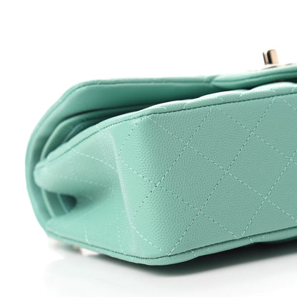 Chanel Caviar Quilted Small Double Flap Light Green 6 of 11