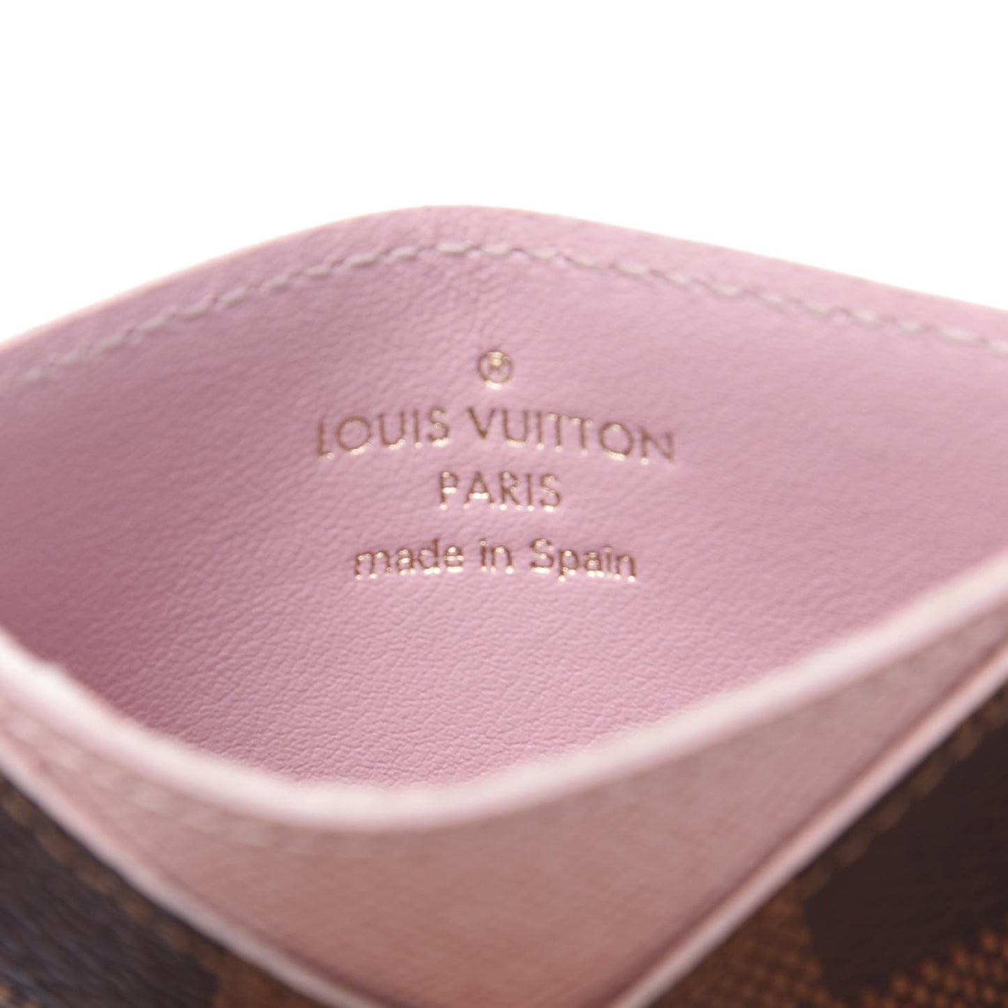 Damier Ebene Caissa Card Holder Rose Ballerine