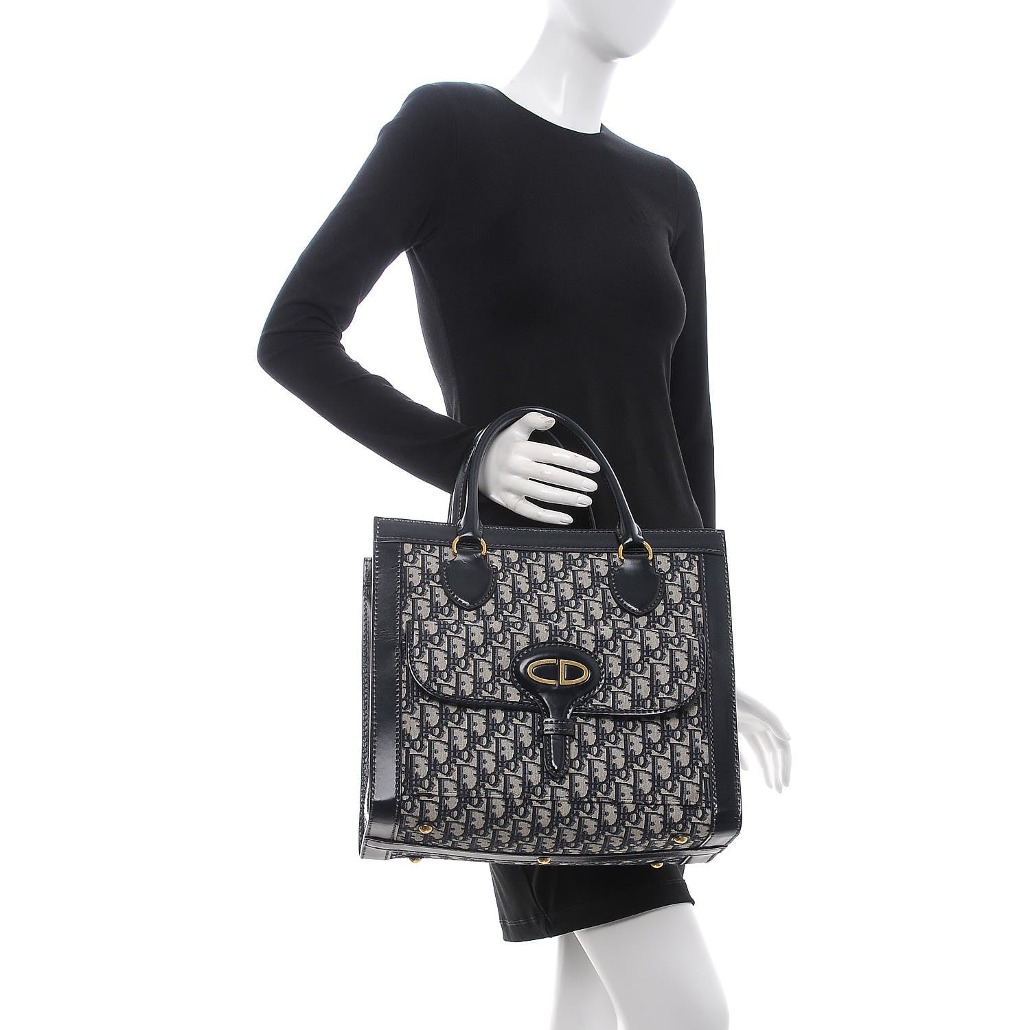 Christian Dior Oblique Tote Bag Blue 3 of 8