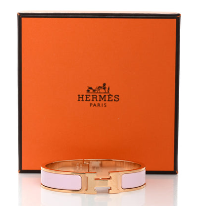 Hermes Enamel Narrow Clic Clac H Bracelet PM Rose Candeur 5 of 5