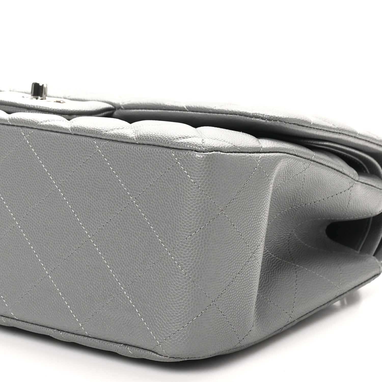 Chanel Caviar Quilted Jumbo Double Flap Dark Grey 10 of 11