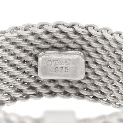 Tiffany Sterling Silver Diamond Somerset Mesh Ring 49 4.75 4 of 4