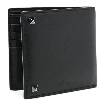 Valentino Garavani Vitello Rockstud Bi-Fold Wallet Black 3 of 9
