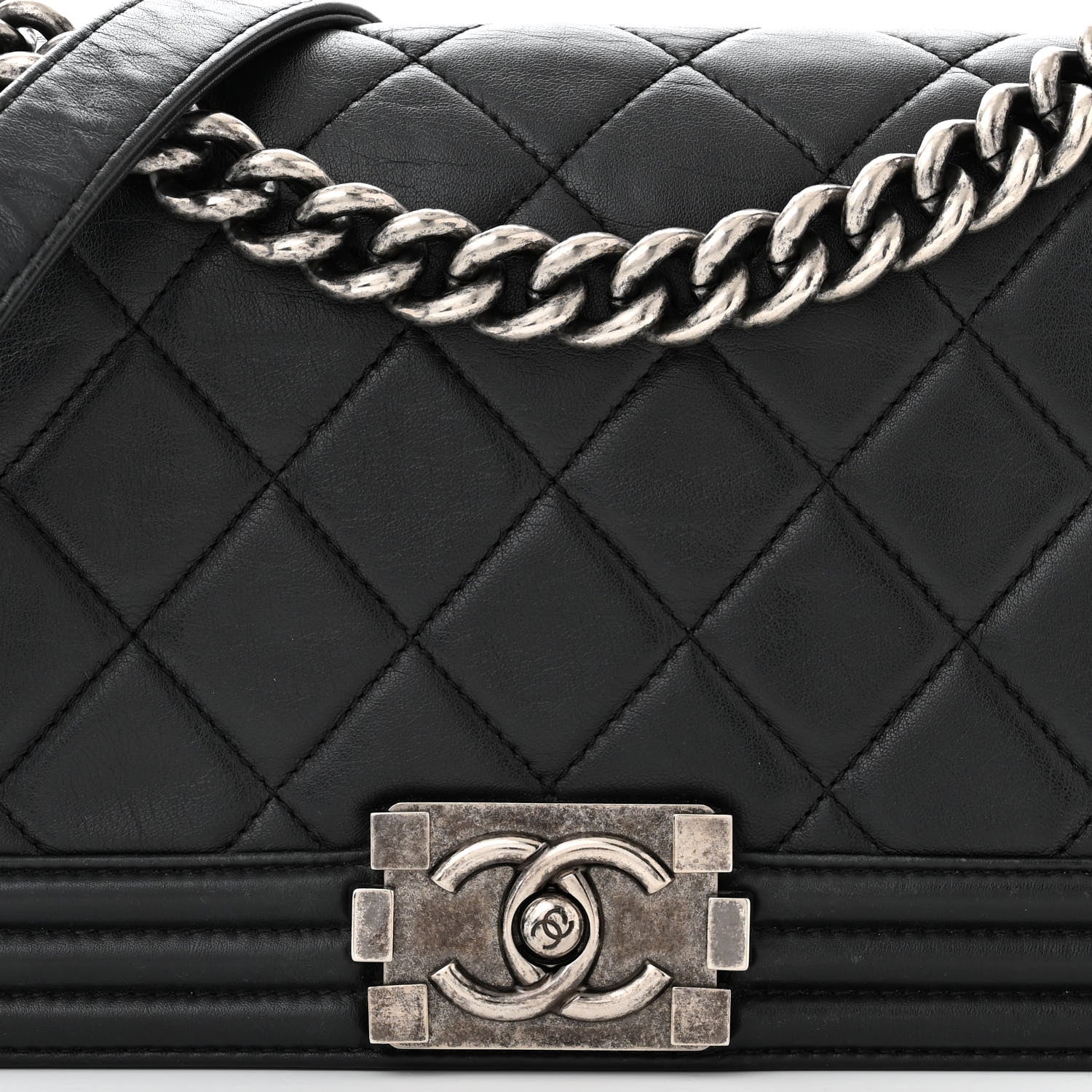 Chanel Calfskin Quilted Medium Boy Flap Black 8 of 13