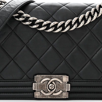Chanel Calfskin Quilted Medium Boy Flap Black 8 of 13