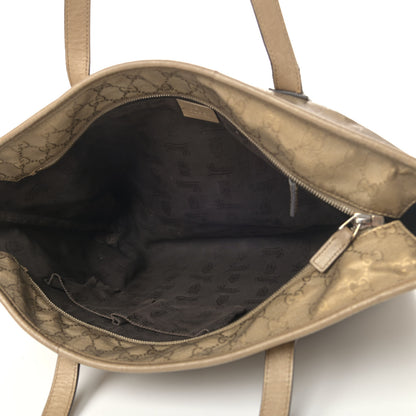 Gucci Imprime Monogram Medium Zippered Shopping Tote Champagne 4 of 13