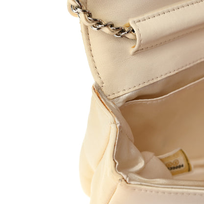 Chanel Lambskin Quilted Butterfly Chain Clutch White 13 of 21