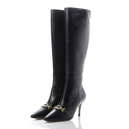 Gucci Calfskin Zumi Knee High Boots 37 Black 3 of 9