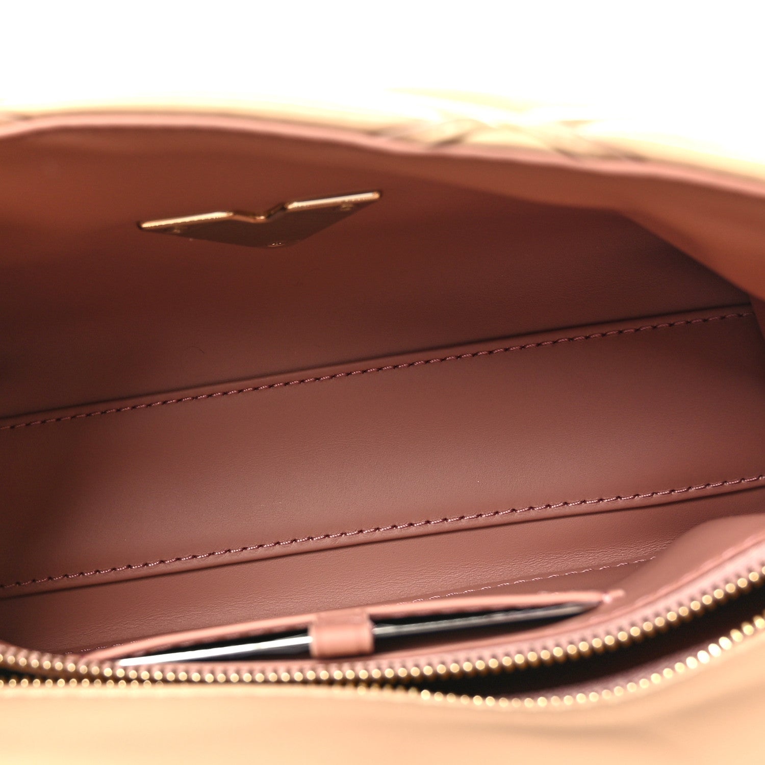 Louis Vuitton Lambskin Malletage Top Handle GO-14 MM Beige Rose 6 of 9