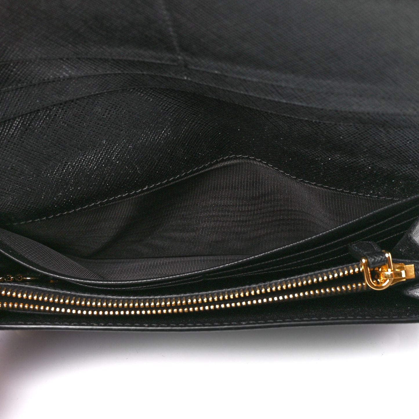 Saffiano Metal Continental Flap Wallet Black