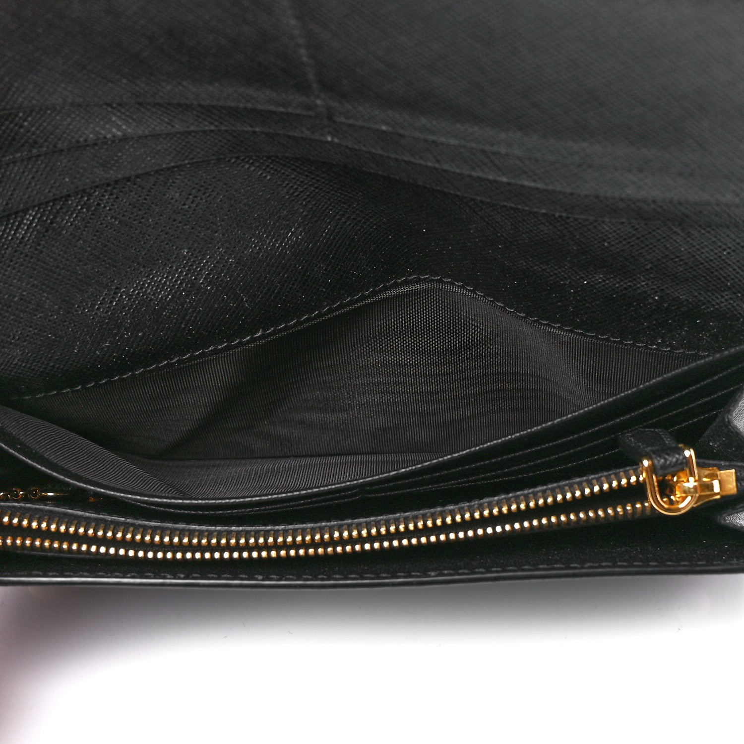Prada Saffiano Metal Continental Flap Wallet Black 7 of 14
