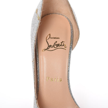Christian Louboutin Mini Glitter Helmour 100 Pumps 36 Silver 10 of 11