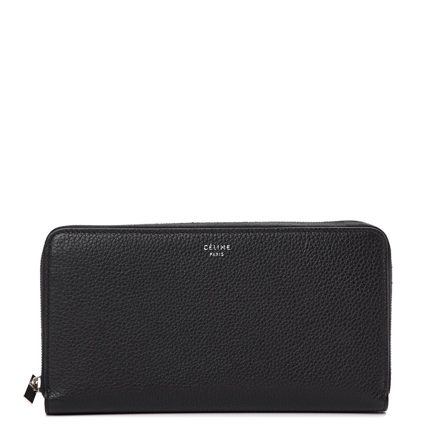 Calfskin Large Zip Around Multifunction Wallet Black Citron