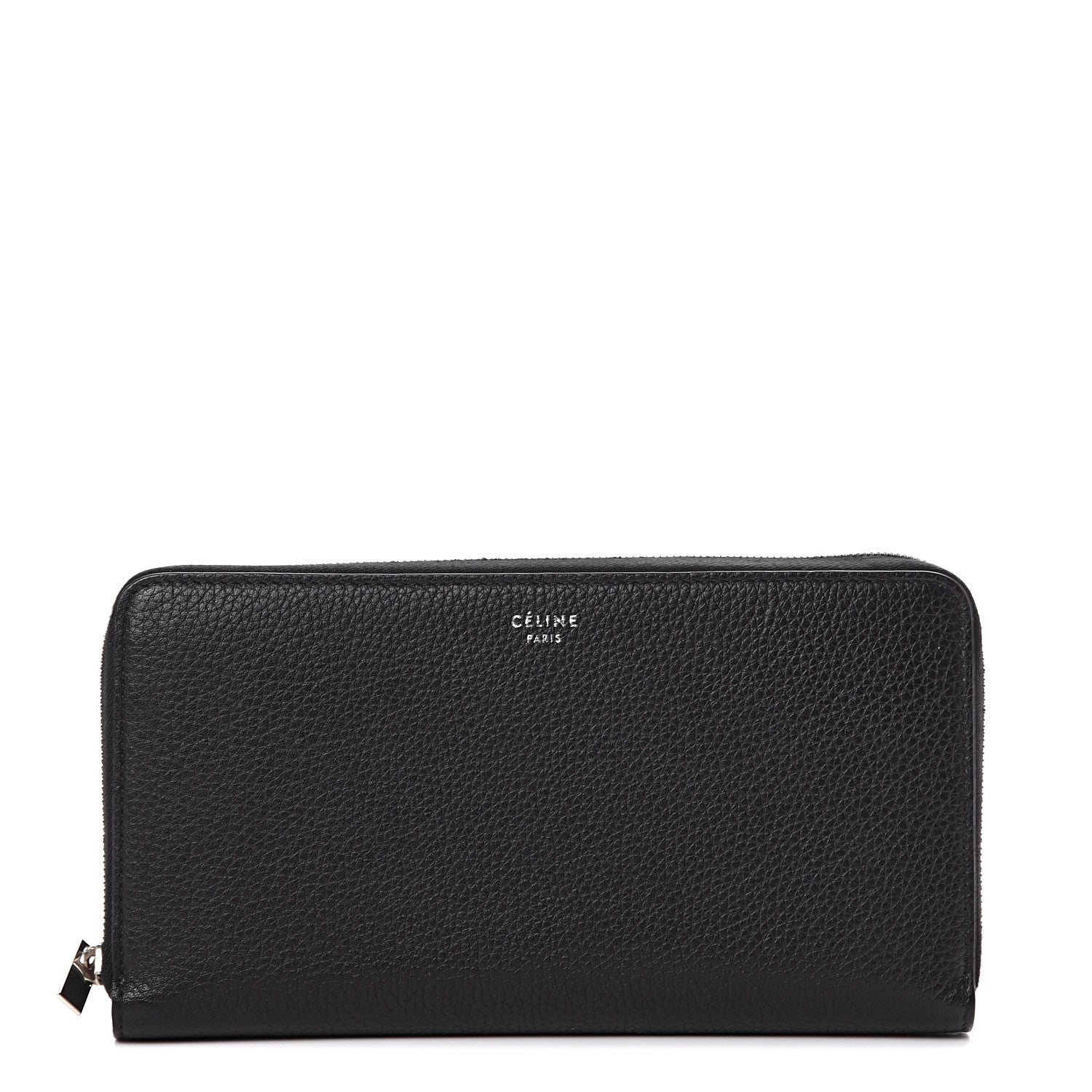 Celine Calfskin Large Zip Around Multifunction Wallet Black Citron 1 of 7