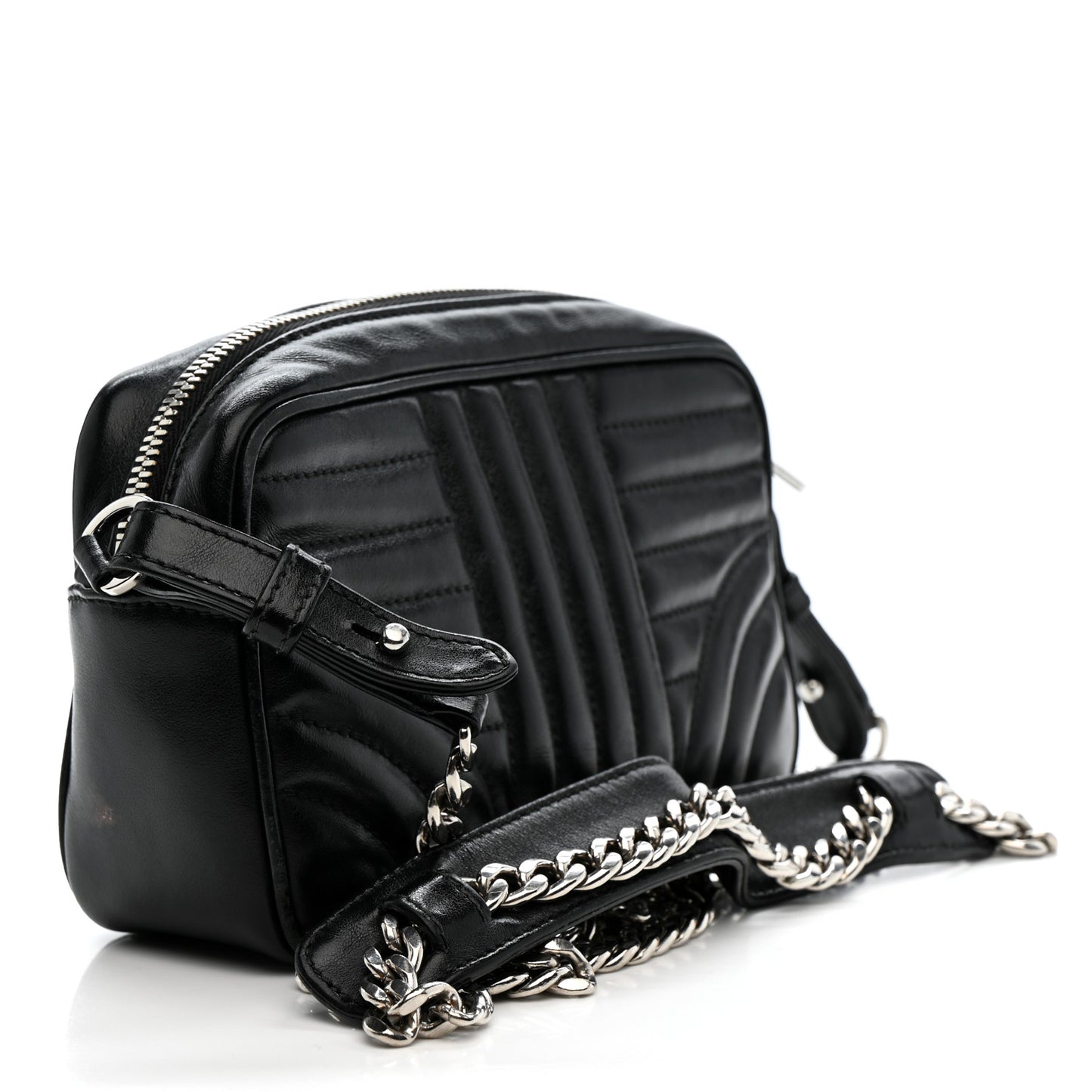 Soft Calfskin Diagramme Camera Bag Black