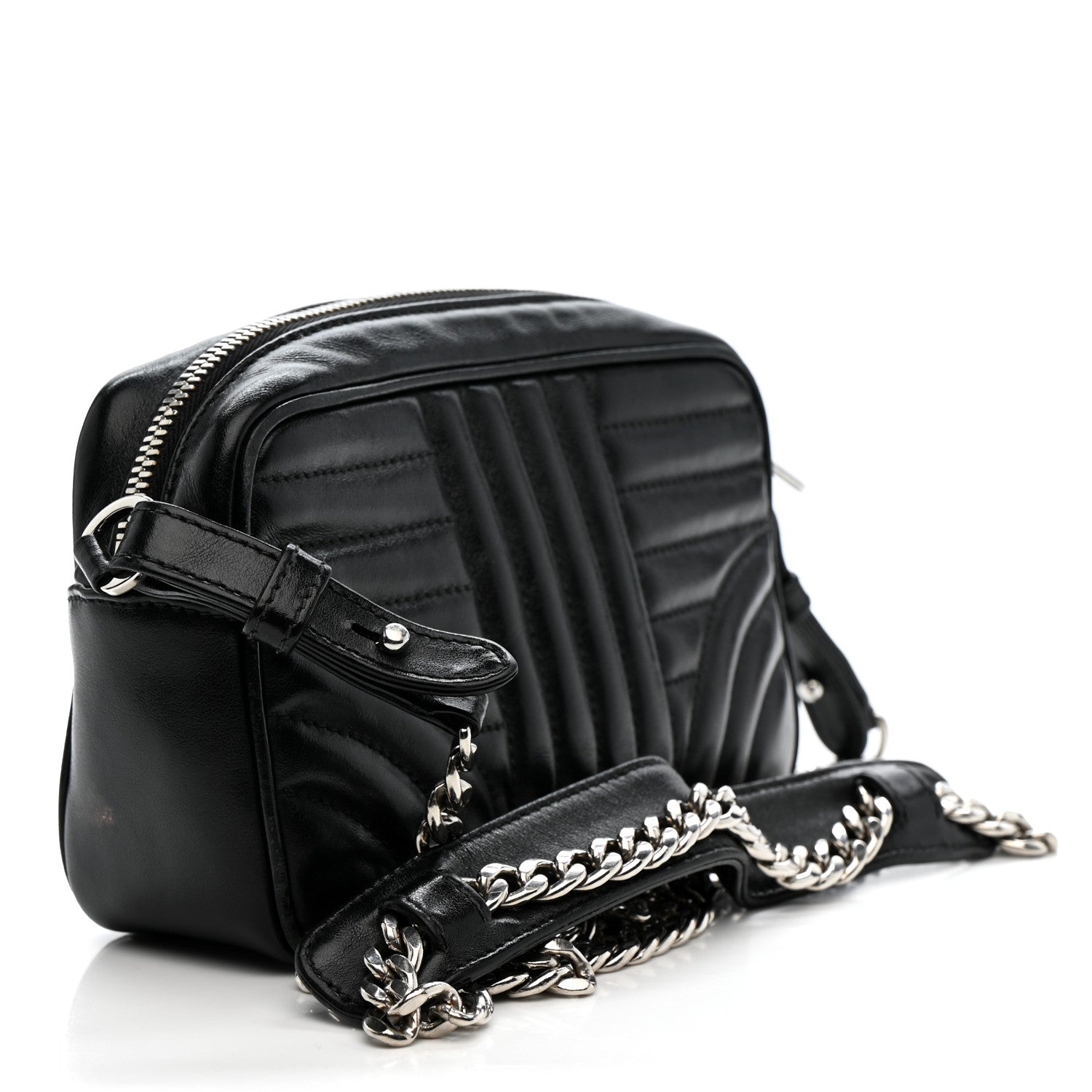 Prada Soft Calfskin Diagramme Camera Bag Black 3 of 18