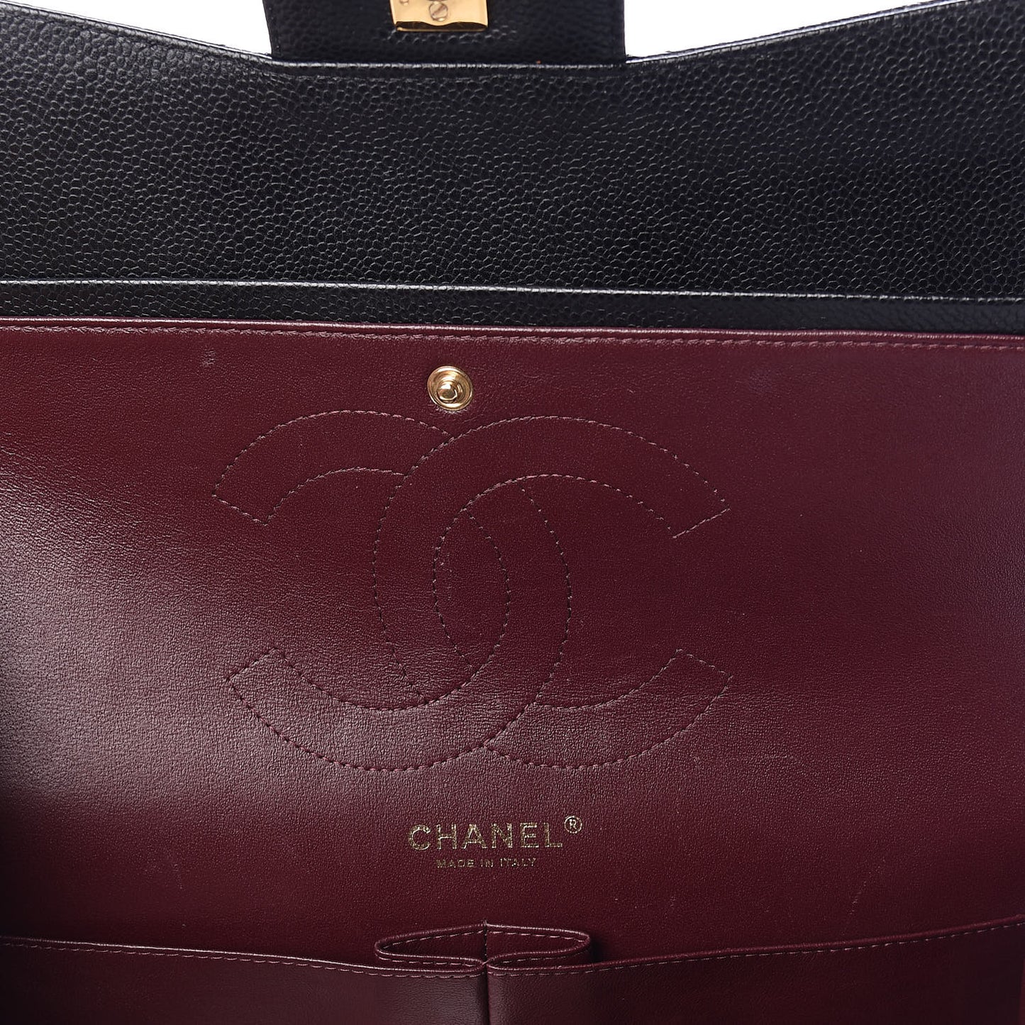 Caviar Quilted Jumbo Double Flap Black