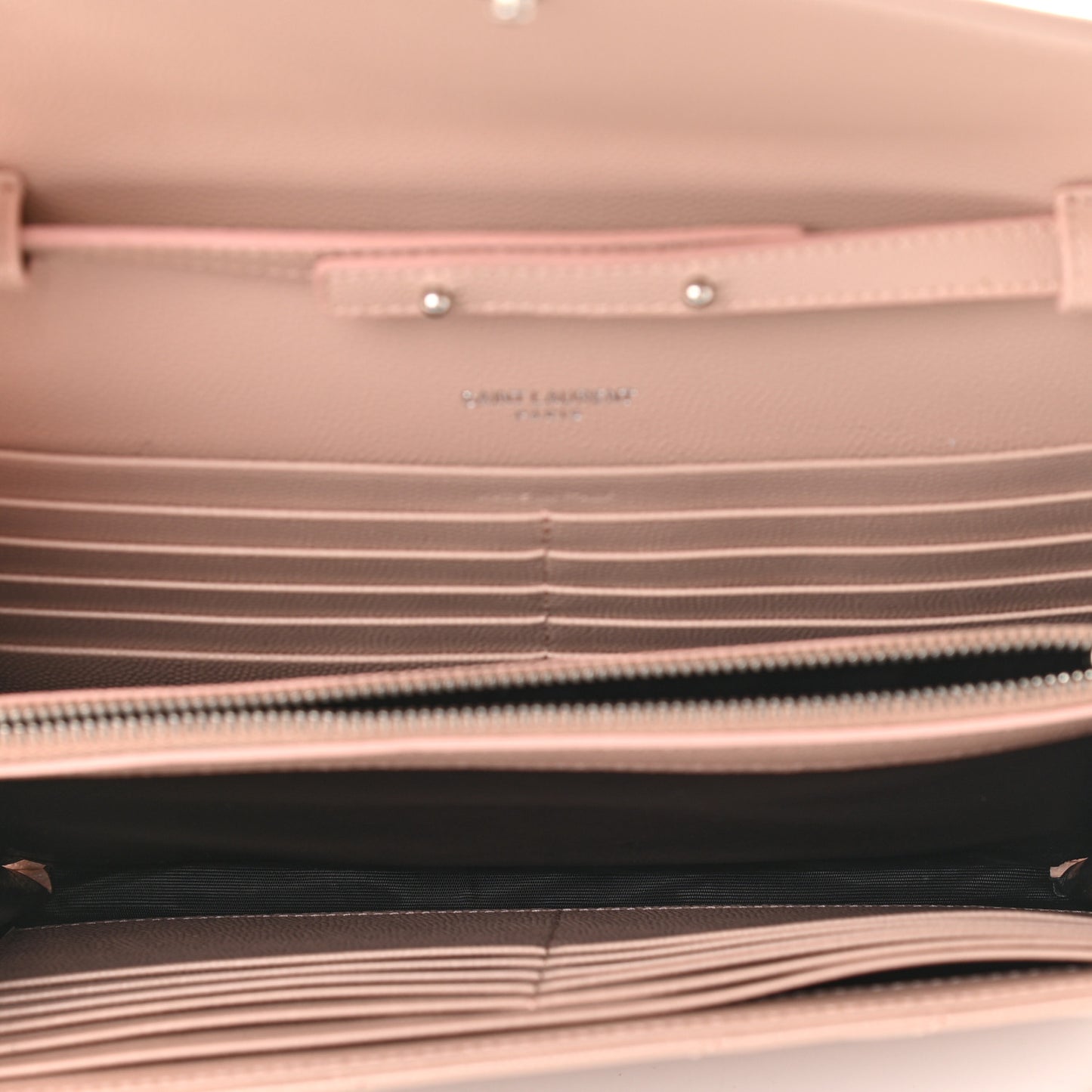 Grain De Poudre Matelasse Chevron Monogram Chain Wallet Pale Pink