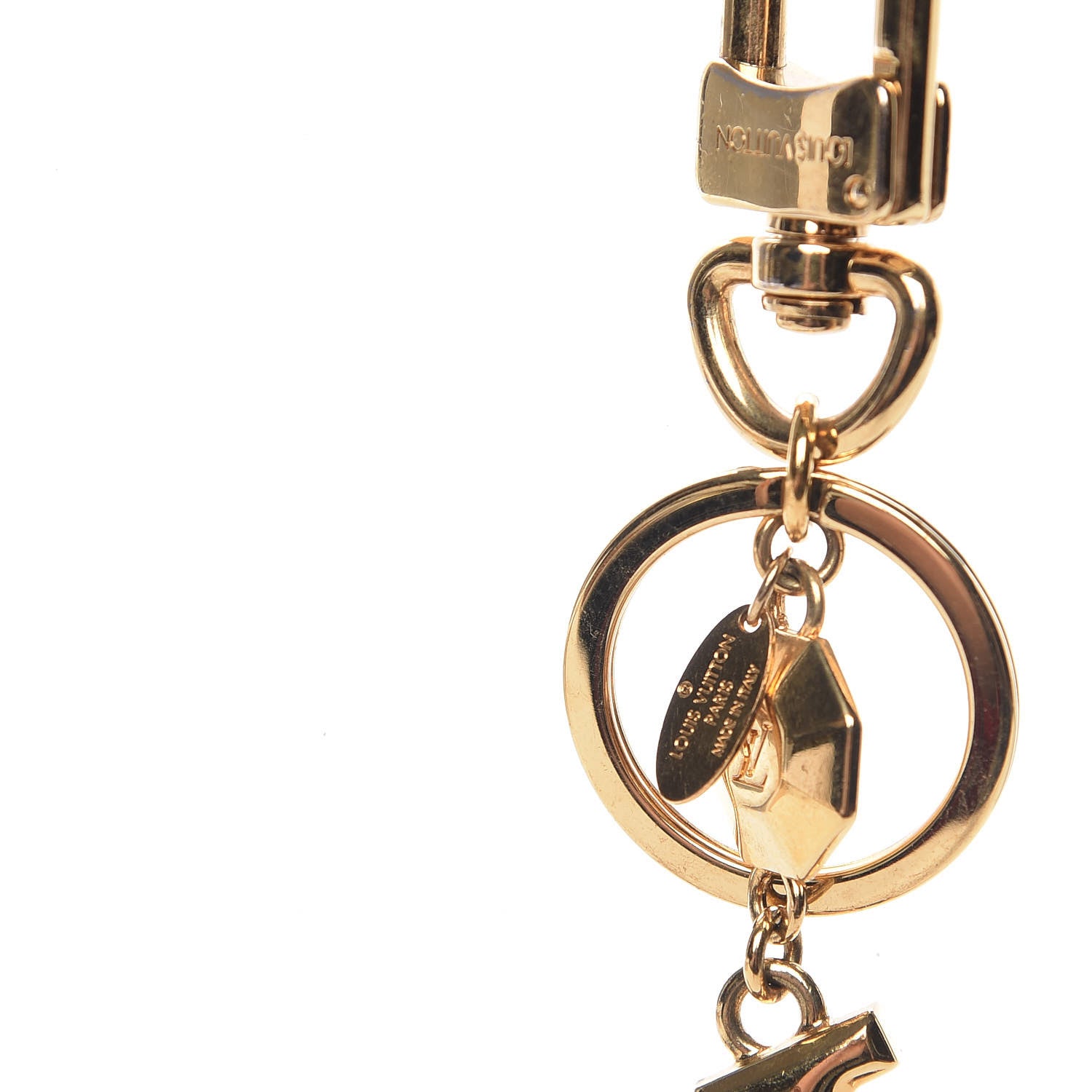 Louis Vuitton LV Facettes Bag Charm Key Holder Gold 3 of 4