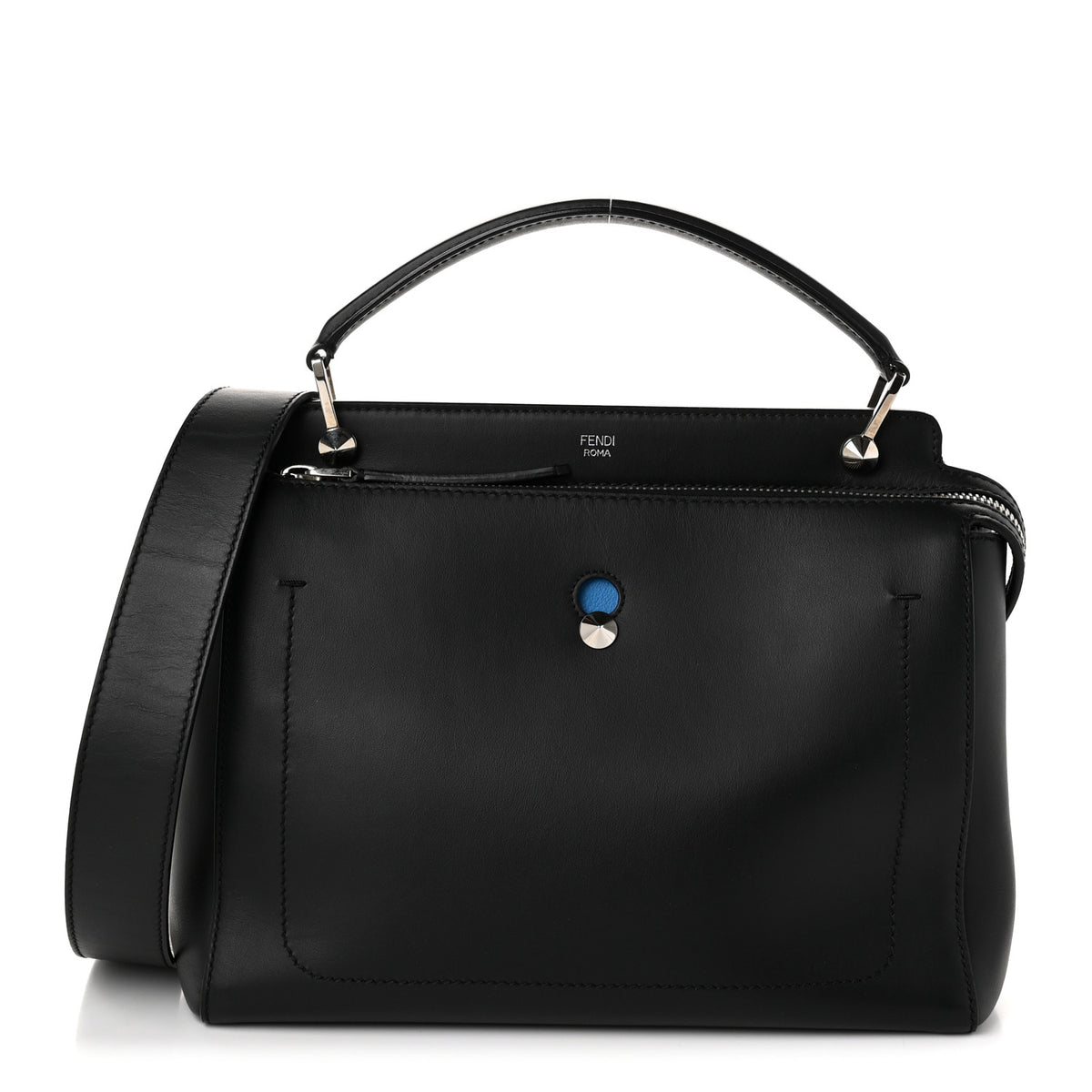 Vitello Baltico Dolce DotCom Satchel Black Blue Royal