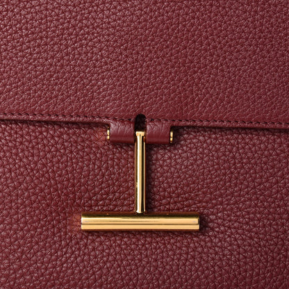 Tom Ford Calfskin Large T Clasp Tara Crossbody Bag Cabernet 10 of 13