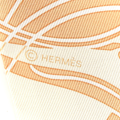 Hermes Silk Ex-Libris Twilly Creme Orange Beige 4 of 4