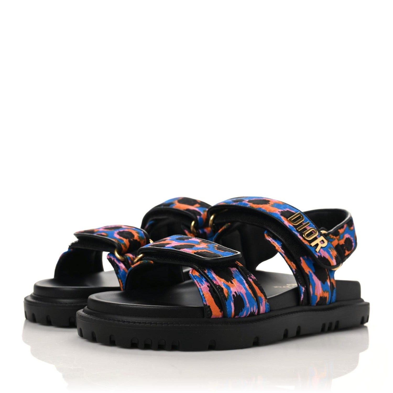Christian Dior Technical Fabric Mizza Print DiorAct Sandals 36.5 Multicolor 2 of 10