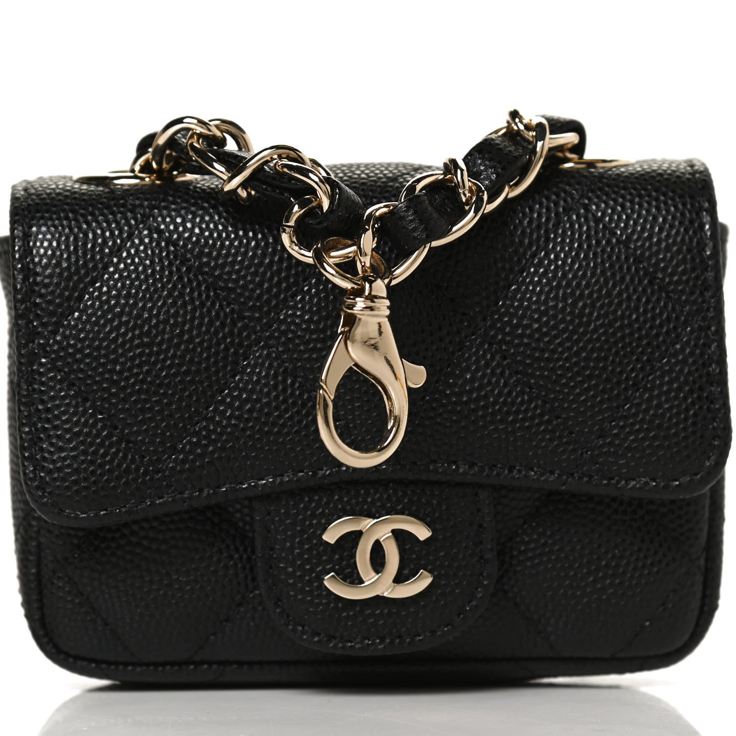 Chanel Caviar Quilted Mini Chain Belt Bag Black 9 of 12